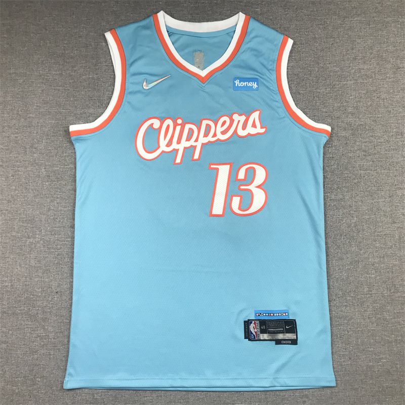 Men Los Angeles Clippers 13 George Light blue City Edition Nike NBA Jersey